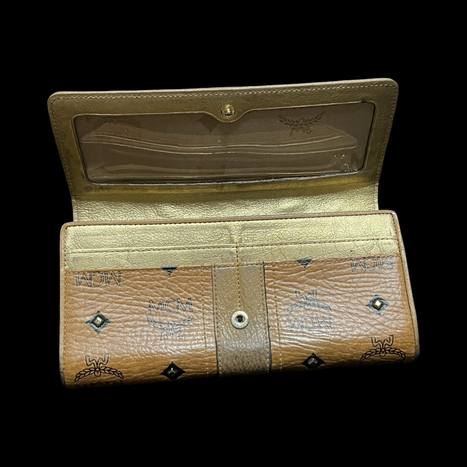 Vintage MCM Cognac Visetos Continental Wallet