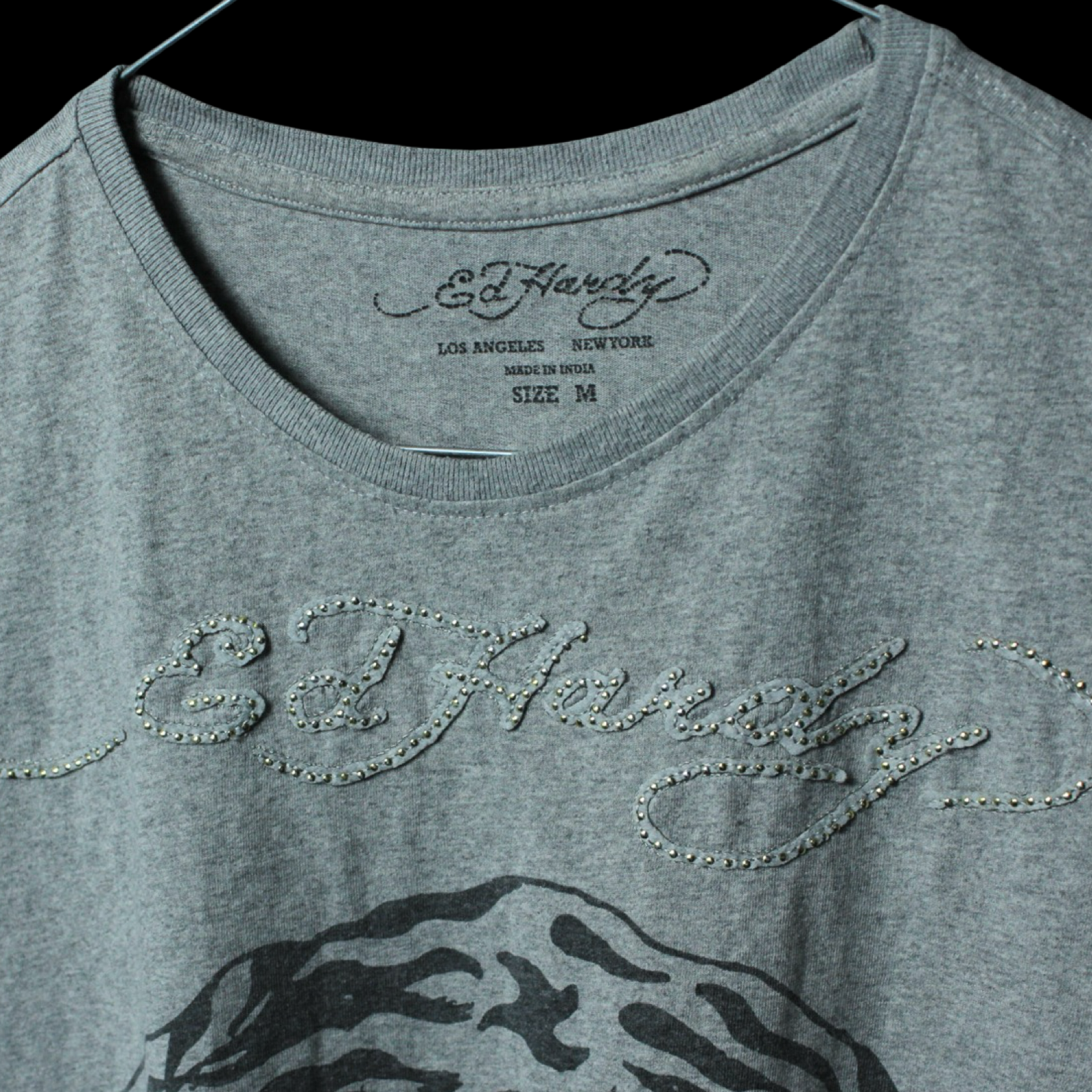 ED HARDY Tiger Studded Tee