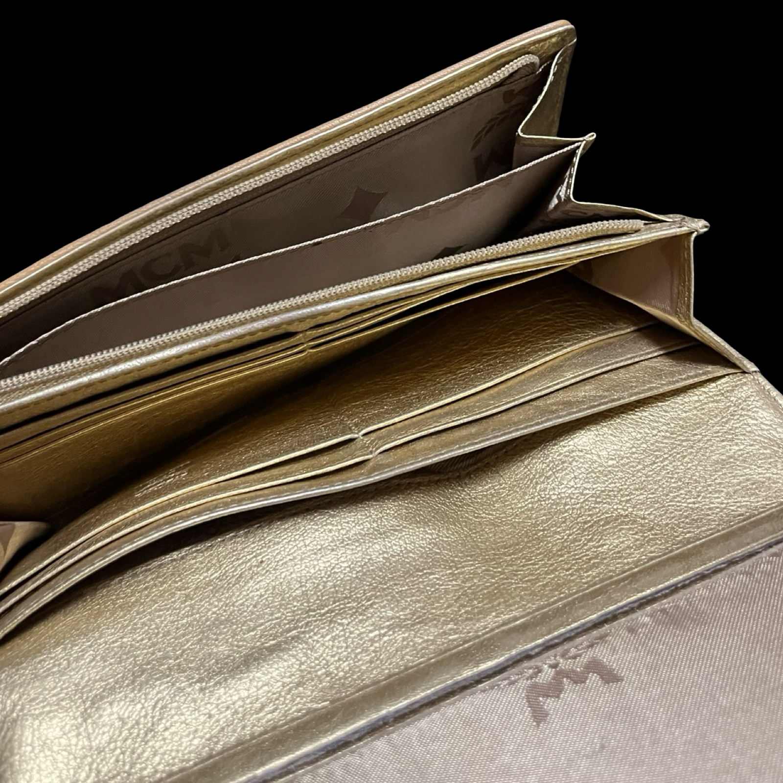 Vintage MCM Cognac Visetos Continental Wallet