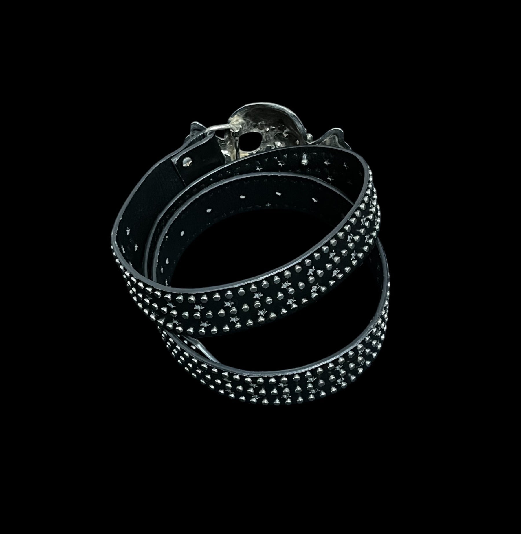 Heavy-Hardware Skull Leather Belt